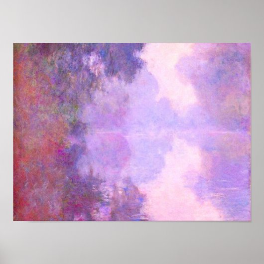Monet - Misty Morning op de zegen Poster (Voorkant)