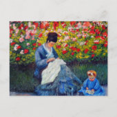 Monet moeder en kind in de tuin briefkaart (Voorkant)