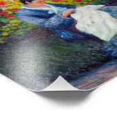 Monet moeder en kind in de tuin foto afdruk (Hoek)