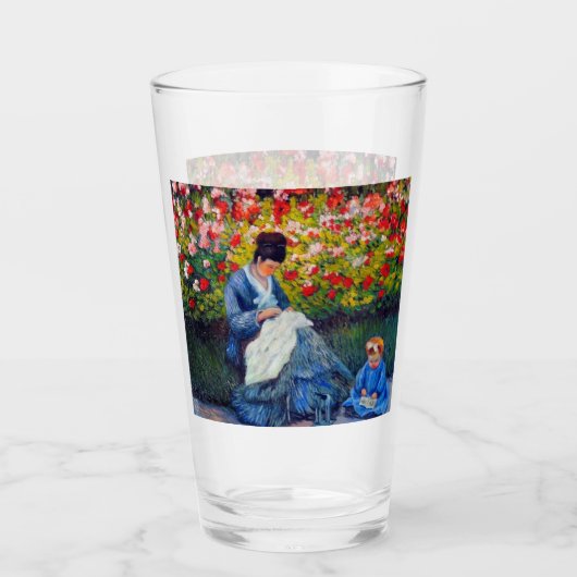 Monet moeder en kind in de tuin glas (Voorkant)