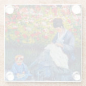 Monet moeder en kind in de tuin glazen onderzetter (Achterkant)