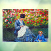 Monet moeder en kind in de tuin raamsticker (Vel 3)