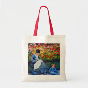 Monet moeder en kind in de tuin tote bag