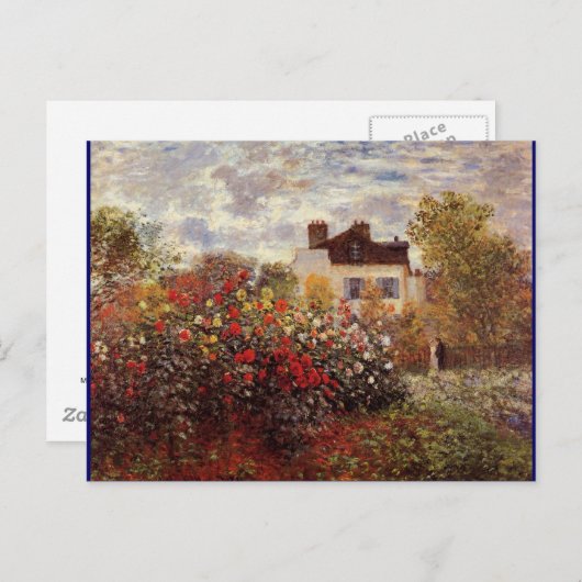 Monet - Monet's tuin in Argenteuil Sun Briefkaart (Voorkant / Achterkant)