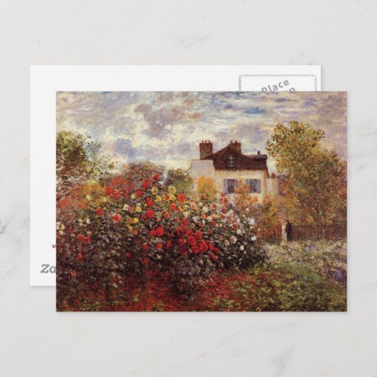 Monet - Monet's tuin in Argenteuil Sun Briefkaart (Voorkant / Achterkant)