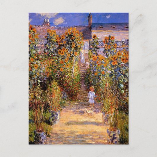 Monet - Monet's tuin in Vetheuil Briefkaart (Voorkant)