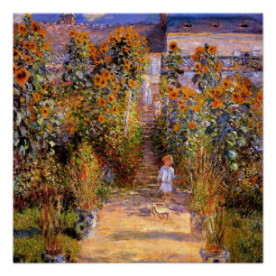 Monet - Monet's tuin in Vetheuil Perfect Poster