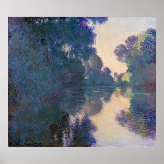 Monet, Morning op de Seine, bij Giverny Poster (Voorkant)