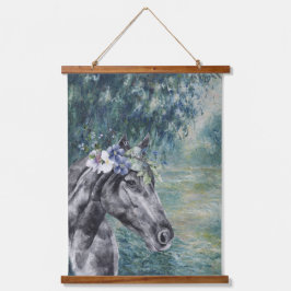 Monet Morning Seine en Black Horse Compilation Hangend Wandkleed