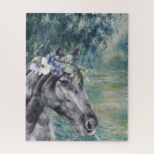 Monet Morning Seine en Black Horse Compilation Legpuzzel (Verticaal)