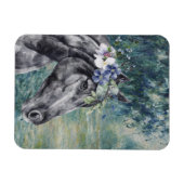 Monet Morning Seine en Black Horse Magneet (Horizontaal)