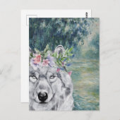 Monet Morning Seine en Gray Wolf Briefkaart (Voorkant / Achterkant)