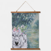 Monet Morning Seine en Gray Wolf Hangend Wandkleed (Voorkant)