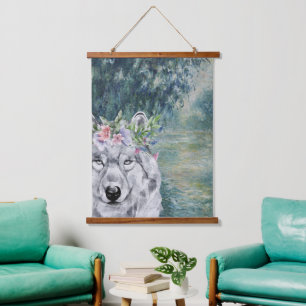 Monet Morning Seine en Gray Wolf Hangend Wandkleed