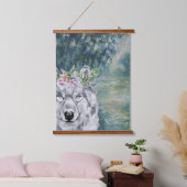 Monet Morning Seine en Gray Wolf Hangend Wandkleed (Slaapkamer)