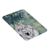 Monet Morning Seine en Gray Wolf Magneet (Rechterzijde)