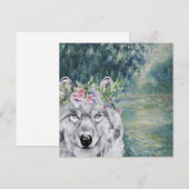 Monet Morning Seine en Gray Wolf Wenskaart (Voorkant / Achterkant)