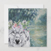 Monet Morning Seine en Gray Wolf Wenskaart (Voorkant)