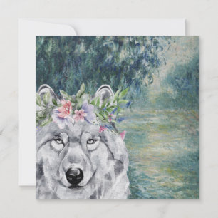 Monet Morning Seine en Gray Wolf Wenskaart