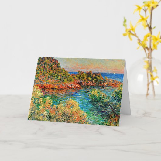 Monet, nabij Monte Carlo, beroemd schilderij, Kaart (Gele Bloem)