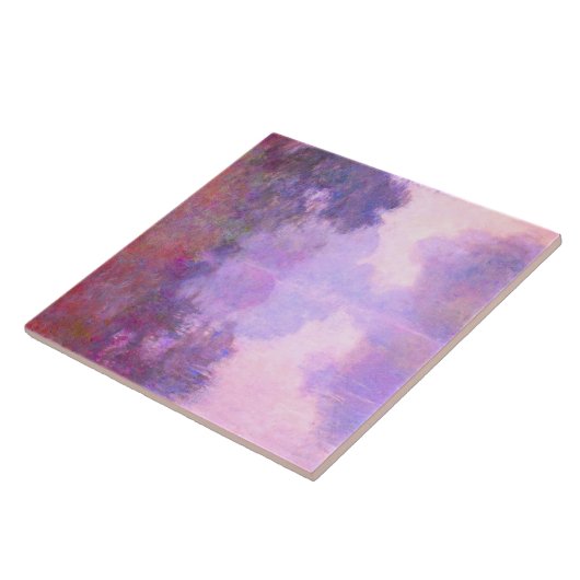 Monet - Nevelige ochtend op de Seine Tegeltje (Zijkant)