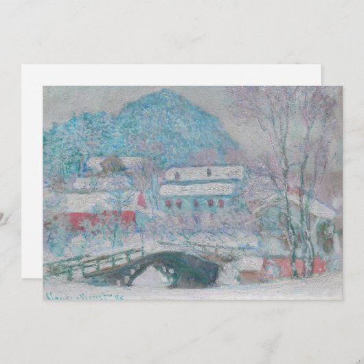 Monet - Noorwegen, het dorp Sandviken in de sneeuw Bedankkaart (Voorkant / Achterkant)