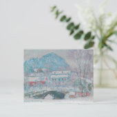 Monet - Noorwegen, het dorp Sandviken in de sneeuw Briefkaart (Staand voorkant)