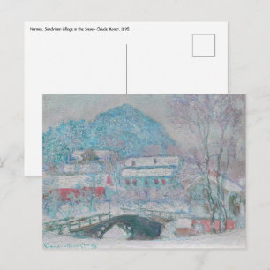 Monet - Noorwegen, het dorp Sandviken in de sneeuw Briefkaart
