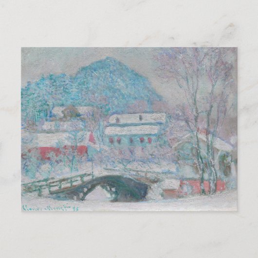 Monet - Noorwegen, het dorp Sandviken in de sneeuw Briefkaart (Voorkant)