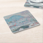 Monet - Noorwegen, het dorp Sandviken in de sneeuw Kartonnen Onderzetters (Schuin)