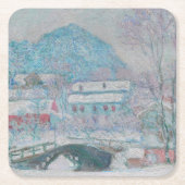 Monet - Noorwegen, het dorp Sandviken in de sneeuw Kartonnen Onderzetters (Voorkant)