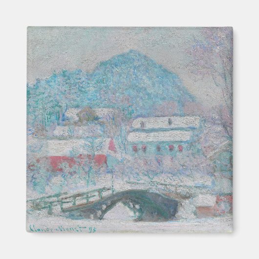 Monet - Noorwegen, het dorp Sandviken in de sneeuw Magneet (Voorkant)