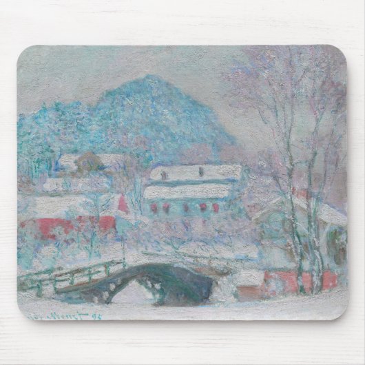 Monet - Noorwegen, het dorp Sandviken in de sneeuw Muismat (Voorkant)