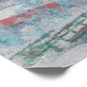 Monet - Noorwegen, het dorp Sandviken in de sneeuw Poster (Hoek)