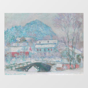 Monet - Noorwegen, het dorp Sandviken in de sneeuw Raamsticker