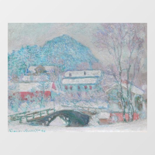 Monet - Noorwegen, het dorp Sandviken in de sneeuw Raamsticker (Vel)
