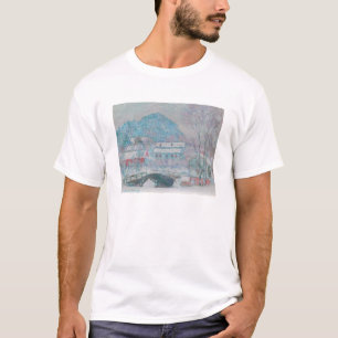 Monet - Noorwegen, het dorp Sandviken in de sneeuw T-shirt