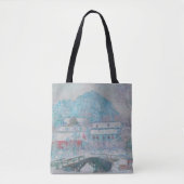 Monet - Noorwegen, het dorp Sandviken in de sneeuw Tote Bag (Voorkant)