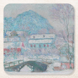 Monet - Noorwegen, Sandviken dorp in de sneeuw Kartonnen Onderzetters