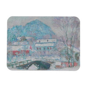 Monet - Noorwegen, Sandviken-dorp in de sneeuw Magneet