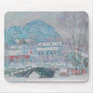 Monet - Noorwegen, Sandviken dorp in de sneeuw Muismat