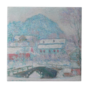 Monet - Noorwegen, Sandviken-dorp in de sneeuw Tegeltje