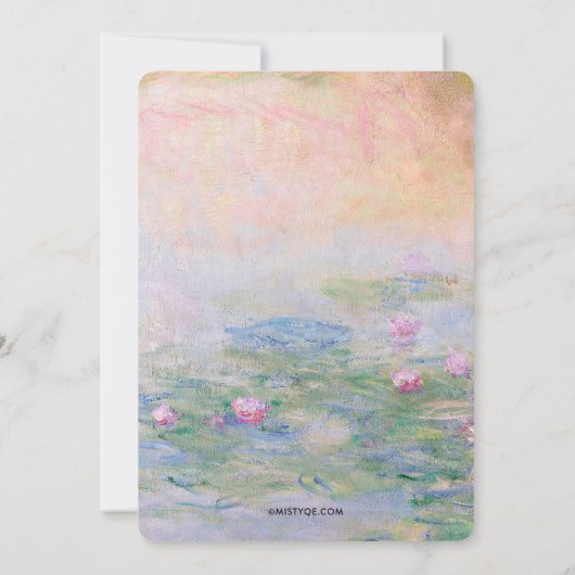Monet Nymphéas Annaprashan (Eerste Rijst) Uitnodig Kaart (Achterkant)