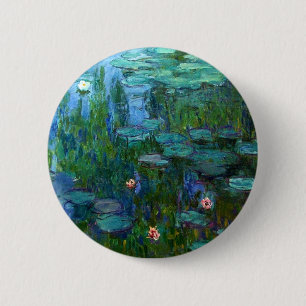 Monet Nympheas Water Lilies Button