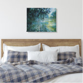Monet - Ochtend op de Seine in de regen Canvas Afdruk (Insitu (Slaapkamer))
