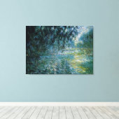 Monet - Ochtend op de Seine in de regen Canvas Afdruk (Insitu (Houten vloer))