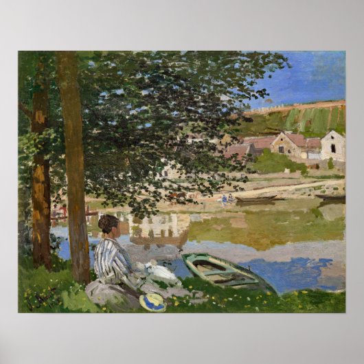 Monet on the Bank Landscape Painting Poster (Voorkant)