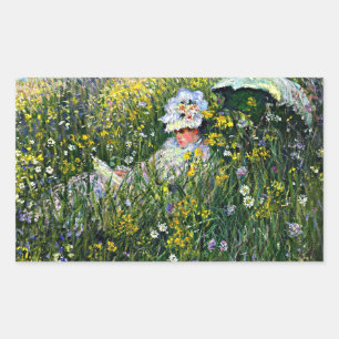 Monet - Op de weide Rechthoekige Sticker