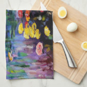 Monet Paars water Lilies Kitchen Towel Theedoek (Quarter Fold)