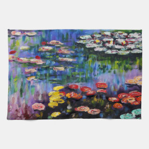 Monet Paars water Lilies Kitchen Towel Theedoek